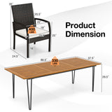 Tangkula 9 Pieces Outdoor Patio Dining Set