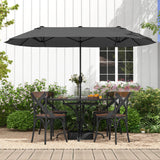 Tangkula 13FT Double-sided Patio Umbrella, Extra Large Twin Table Umbrella with Crank Handle