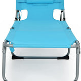 Beach Chaise Lounge Chair with Hole for Face,  for Outdoor Backyard Poolside