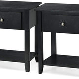 Tangkula End Table with Drawer, Nightstand w/Drawer and Storage Shelf