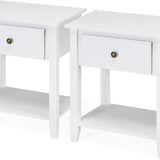 Tangkula End Table with Drawer, Nightstand w/Drawer and Storage Shelf