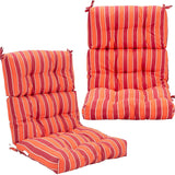 Patio High Back Chair Cushion, Tufted Chair Seat Pads with Non-Slip String Ties