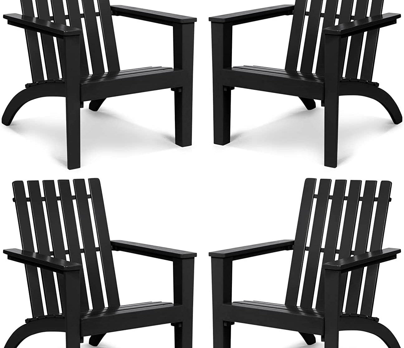 Adirondack Chair Acacia Wood Outdoor Armchairs - Tangkula