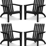 Adirondack Chair Acacia Wood Outdoor Armchairs - Tangkula