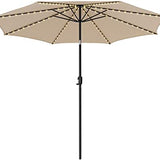 TANGKULA 10FT Solar Umbrella, Patio Umbrella with 112 LED Lights