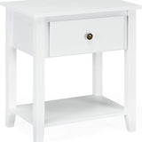 Tangkula End Table with Drawer, Nightstand w/Drawer and Storage Shelf