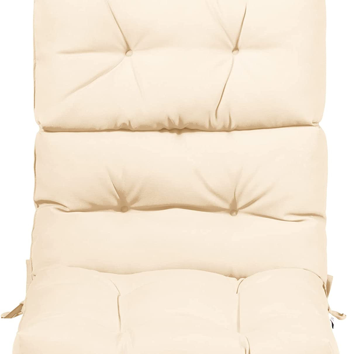 Patio High Back Chair Cushion, Tufted Chair Seat Pads with Non-Slip String Ties