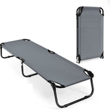 Folding Camping Cot, Portable Camping Bed with Steel Frame