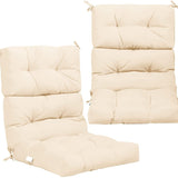 Patio High Back Chair Cushion, Tufted Chair Seat Pads with Non-Slip String Ties