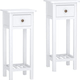 Tangkula Small Side Table for Small Spaces, Farmhouse Acacia Wood Slim End Table