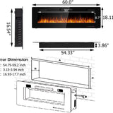 Tangkula 30 Inches Recessed Electric Fireplace, in-Wall & Wall Mounted Electric Heater