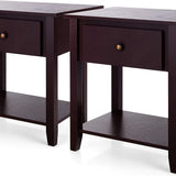 Tangkula End Table with Drawer, Nightstand w/Drawer and Storage Shelf