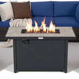 Tangkula 7 Piece Patio Furniture Set with Fire Pit Table, Includes 42 Inches 60,000 BTU Propane Rectangle Fire Pit Table