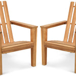 Adirondack Chair Acacia Wood Outdoor Armchairs - Tangkula