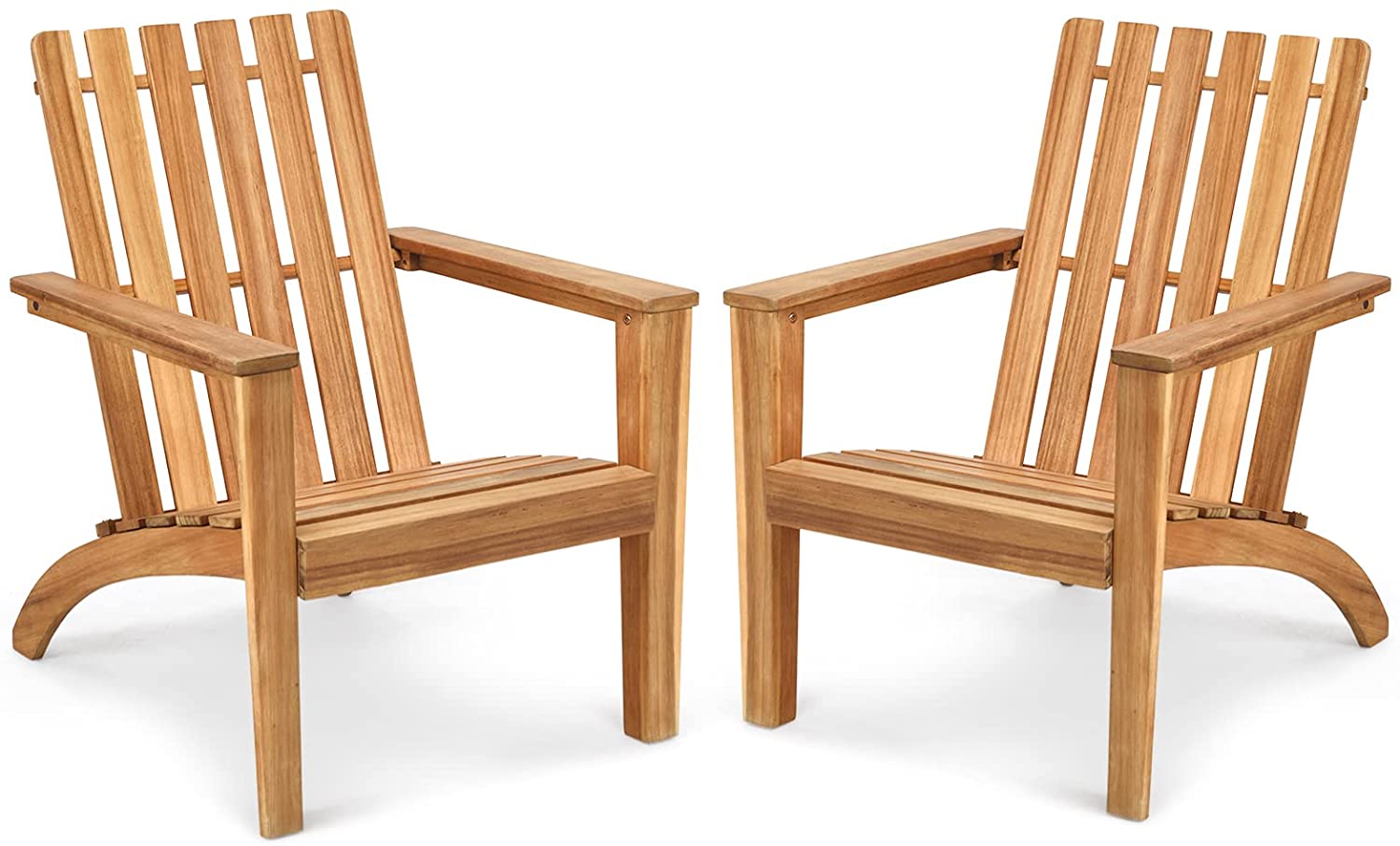 Adirondack Chair Acacia Wood Outdoor Armchairs - Tangkula