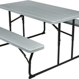Tangkula Folding Picnic Table with 2 Benches