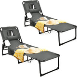 Beach Chaise Lounge Chair with Hole for Face,  for Outdoor Backyard Poolside