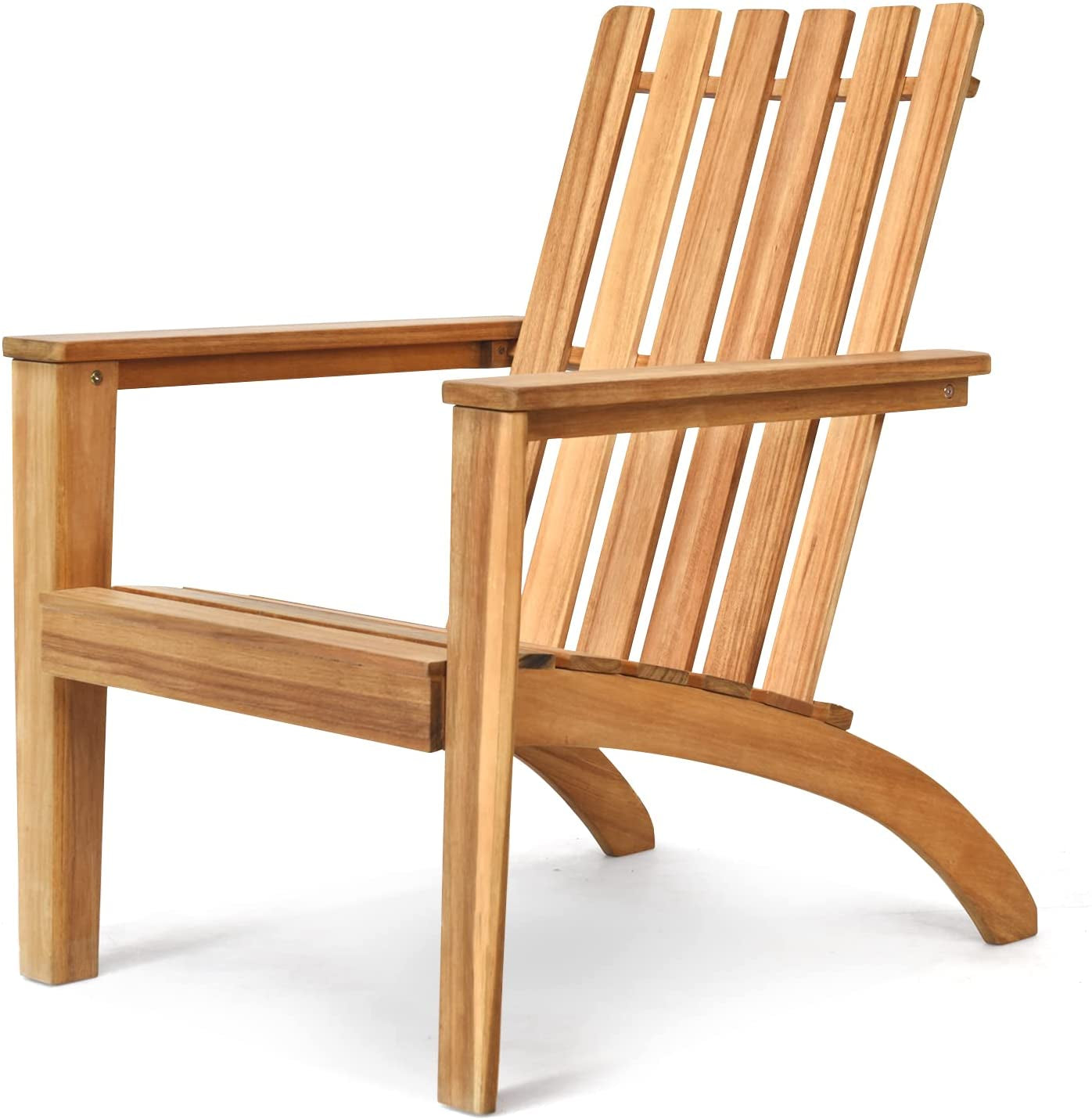 Adirondack Chair Acacia Wood Outdoor Armchairs - Tangkula