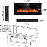 Tangkula 30 Inches Recessed Electric Fireplace, in-Wall & Wall Mounted Electric Heater