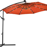 10FT Outdoor Patio Umbrella Solar LED Lighted Sun Shade Market Umbrella