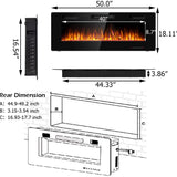 Tangkula 30 Inches Recessed Electric Fireplace, in-Wall & Wall Mounted Electric Heater