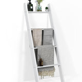 4-Tier Wooden Blanket Ladder, 4.5 ft Farmhouse Storage Rack