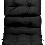 Patio High Back Chair Cushion, Tufted Chair Seat Pads with Non-Slip String Ties