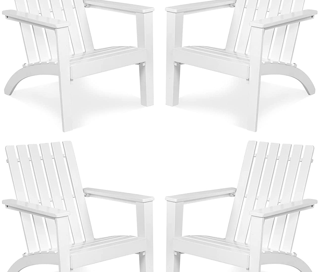 Adirondack Chair Acacia Wood Outdoor Armchairs - Tangkula