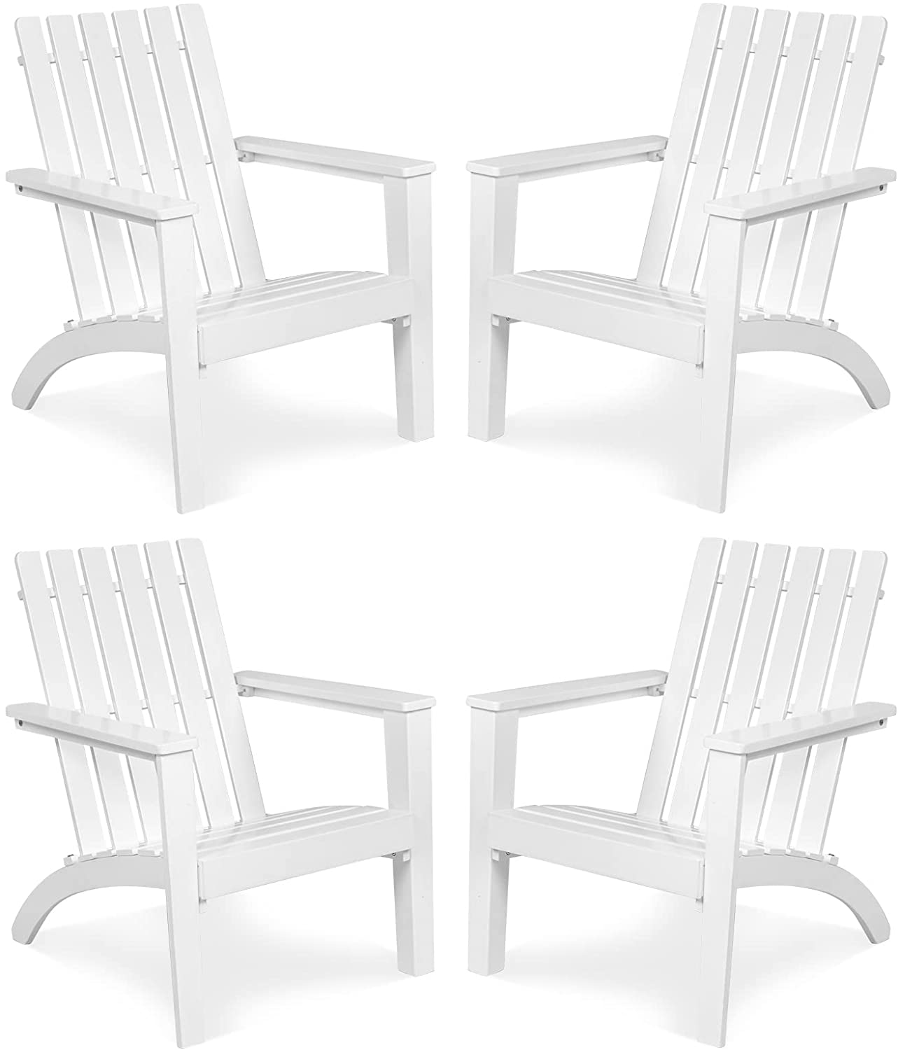 Adirondack Chair Acacia Wood Outdoor Armchairs - Tangkula