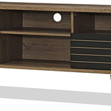 Tangkula Mid-Century Modern TV Stand for TVs up to 65 Inch, Wooden TV Console Table with Storage Shelves