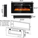 Tangkula 30 Inches Recessed Electric Fireplace, in-Wall & Wall Mounted Electric Heater