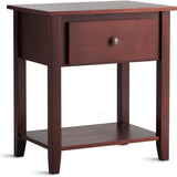 Tangkula End Table with Drawer, Nightstand w/Drawer and Storage Shelf