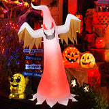 Tangkula 6 FT Tall Halloween Inflatable Ghost Decoration, Outdoor Decoration with Bright LED Lights