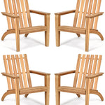 Adirondack Chair Acacia Wood Outdoor Armchairs - Tangkula