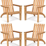 Adirondack Chair Acacia Wood Outdoor Armchairs - Tangkula