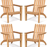 Adirondack Chair Acacia Wood Outdoor Armchairs - Tangkula