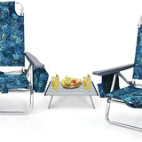 Tangkula Set of 2 Backpack Beach Chair, 5-Position Lay Flat Beach Chairs with Cooler Bag