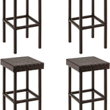 Tangkula Outdoor Bar Stool Set of 2/4, Patio Rattan Bar Chairs