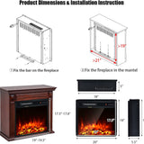 Tangkula Electric Fireplace Insert, Freestanding & Recessed Electric Fireplace Heater with Remote Control