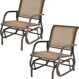 Tangkula Swing Glider Chair, Ergonomic Rocking Chair with Comfortable Fabric, Iron Frame