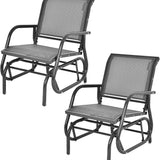 Tangkula Swing Glider Chair, Ergonomic Rocking Chair with Comfortable Fabric, Iron Frame