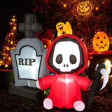 Tangkula 6 FT Tall Halloween Inflatable Ghost Decoration, Outdoor Decoration with Bright LED Lights