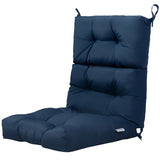 Patio High Back Chair Cushion, Tufted Chair Seat Pads with Non-Slip String Ties