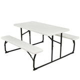 Tangkula Folding Picnic Table with 2 Benches