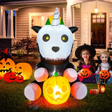 Tangkula 6 FT Tall Halloween Inflatable Ghost Decoration, Outdoor Decoration with Bright LED Lights