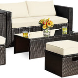 Tangkula 8 Piece Patio Furniture Set for 6 with Waterpfoor Cover