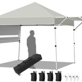 Tangkula 10x17FT Pop Up Canopy Tent, Portable Outdoor Tent w/ Adjustable Dual Awnings