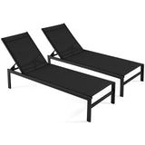 Tangkula Aluminum Patio Chaise Lounge, Outdoor Adjustable Lounge Chair with 6-Position Backrest
