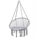 Tangkula Hanging Hammock Chair, Macrame Swing Chair with Tassels and Heavy-Duty Hanging Rings