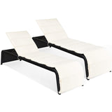 Tangkula Outdoor Chaise Lounge Chair, 5-Position Adjustable Rattan Recliner Chair
